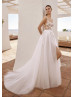 Ivory Lace Tulle V Back Slit Ever Pretty Wedding Dress